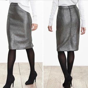Banana Republic Metallic Dark Gray Pencil Skirt (Size 0)